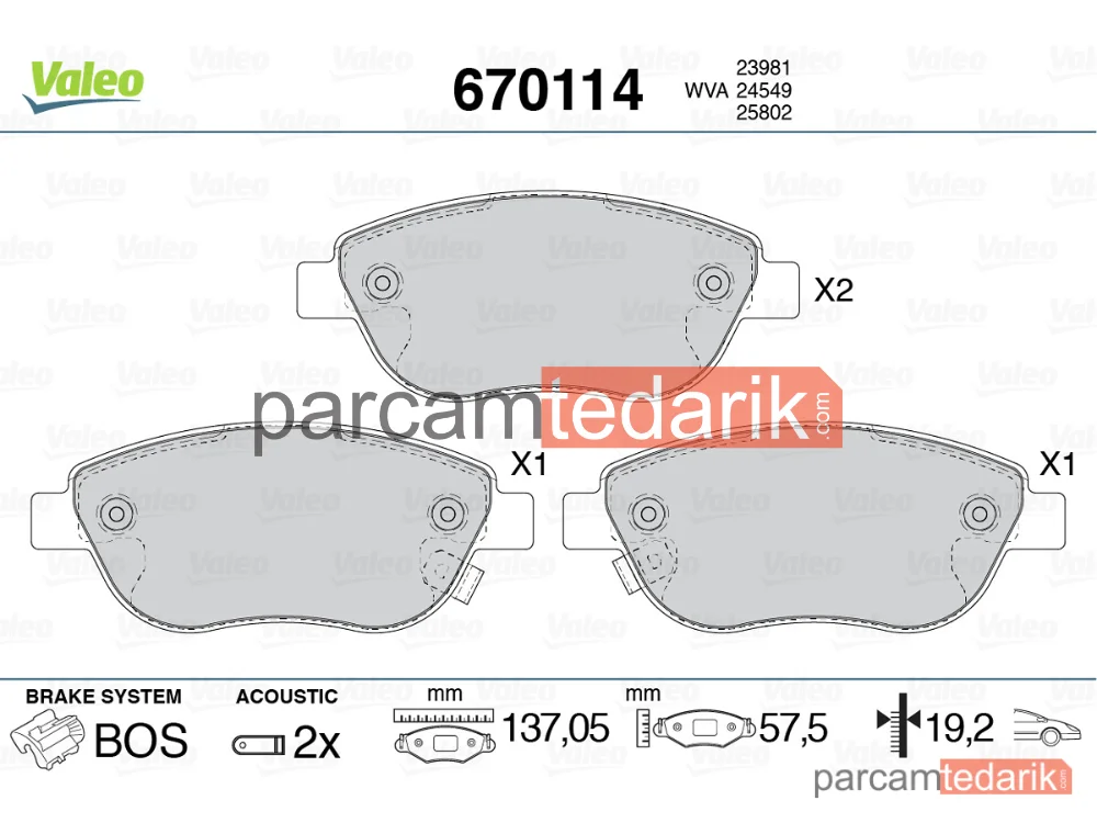 670114 | Fren Balatası — Fiat 500L